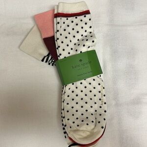 NWT • Kate Spate set of three “ shortie” Crew Socks